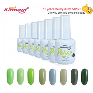 Kamayi Hot Sale 15ml Profesionální organický uv barevný gel na nehty polský zelený styl gel na nehty Art